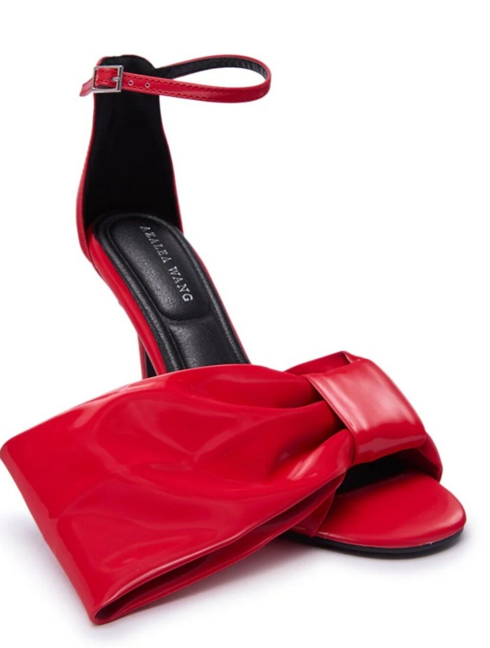 AZALEA WANGWomen's Red Bow Ankle-Strap Sandals